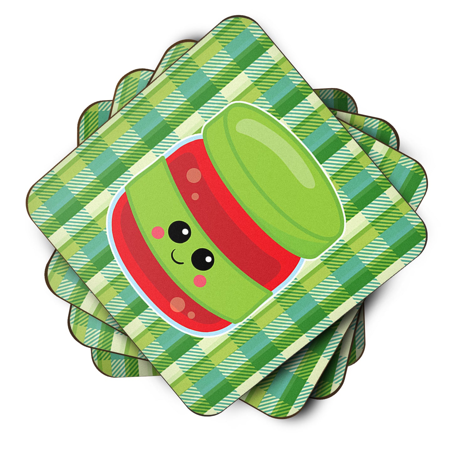 Jelly Jar Face Foam Coaster Set of 4 BB7051FC - the-store.com