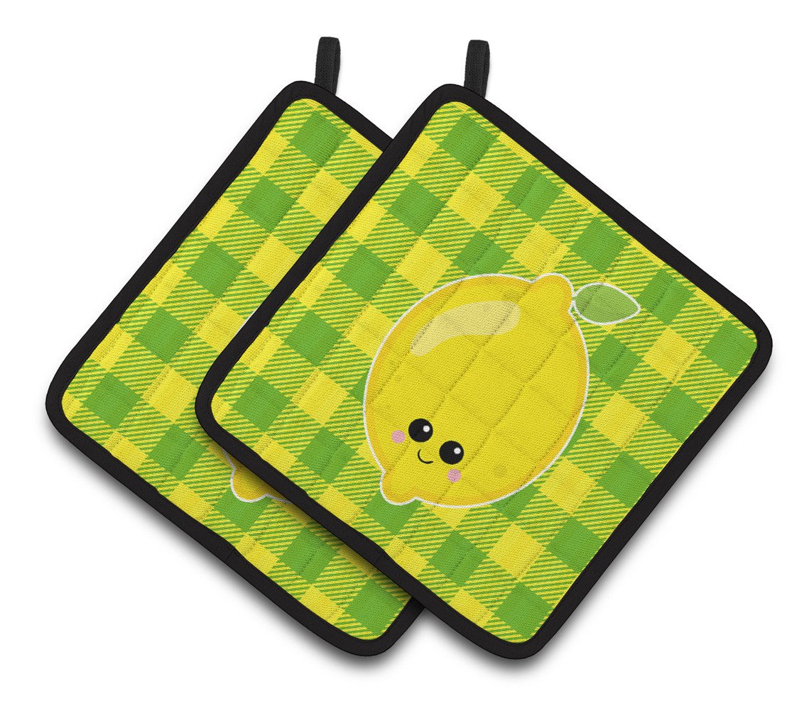 Lemon Face Pair of Pot Holders BB7055PTHD by Caroline's Treasures