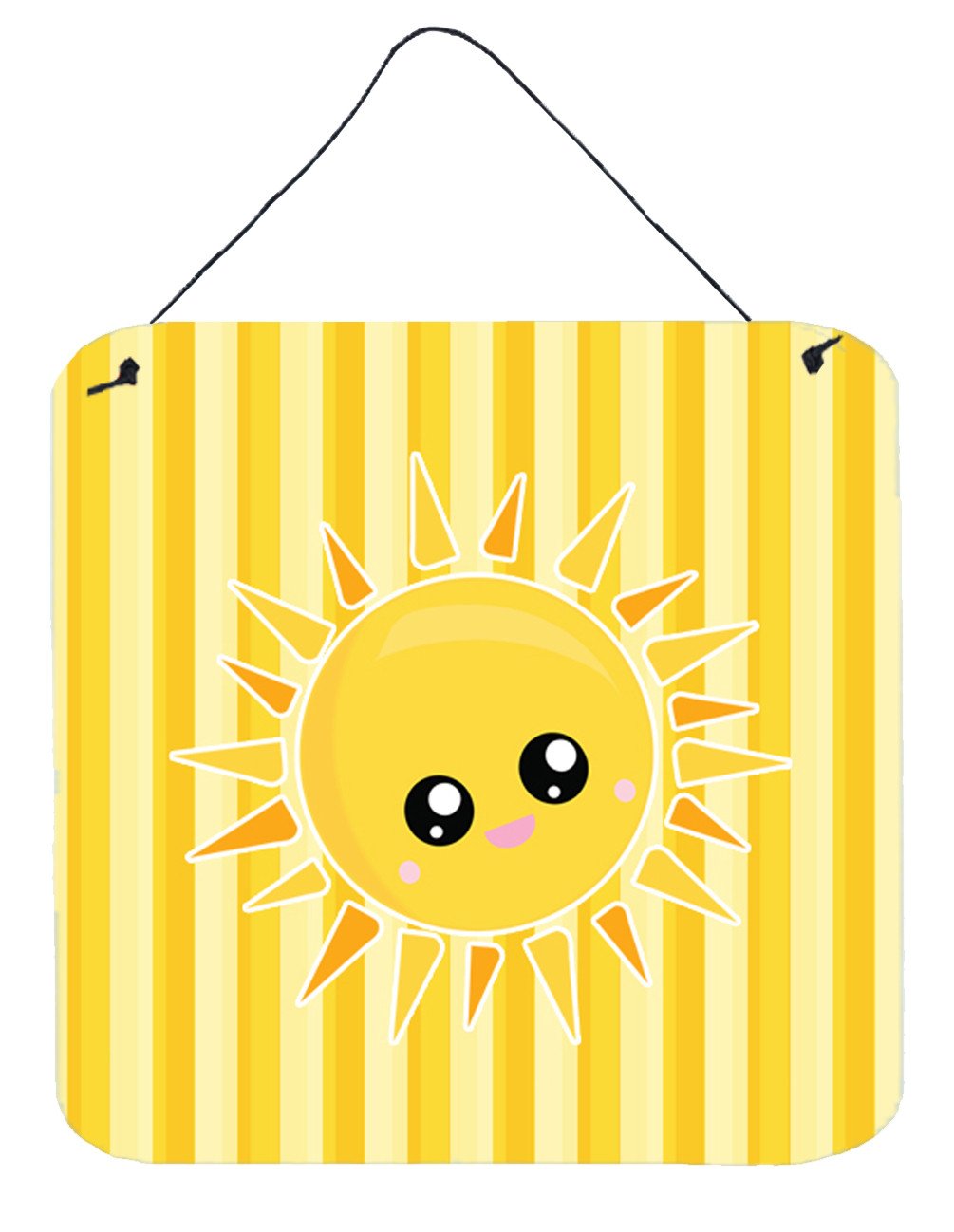 Sunshine Sun Face on Stripes Wall or Door Hanging Prints BB7071DS66 by Caroline&#39;s Treasures