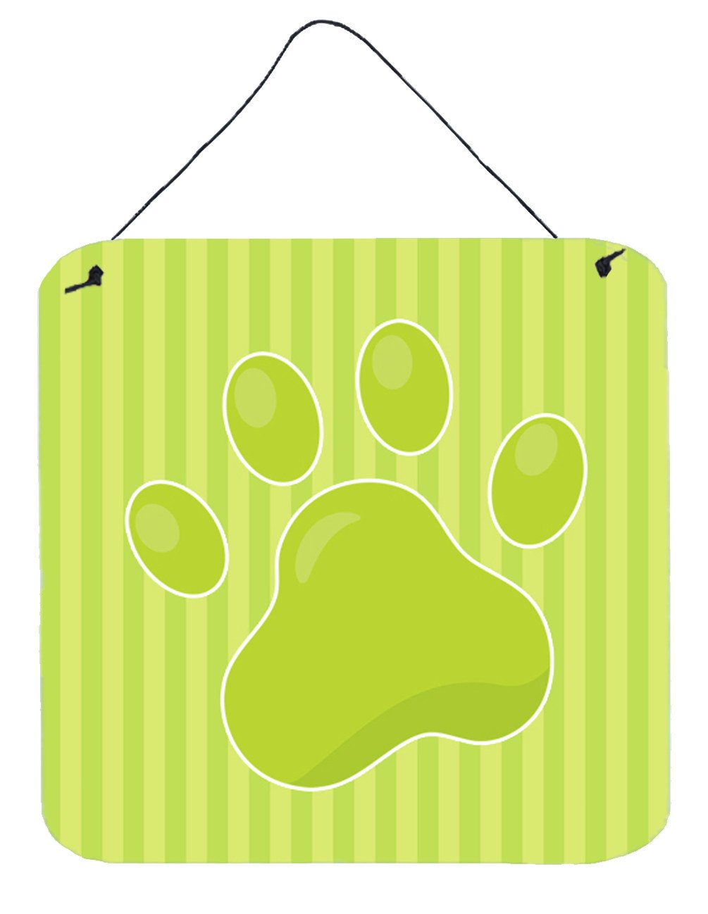 Puppy Pawprint Green Stripes Wall or Door Hanging Prints BB7074DS66 by Caroline's Treasures