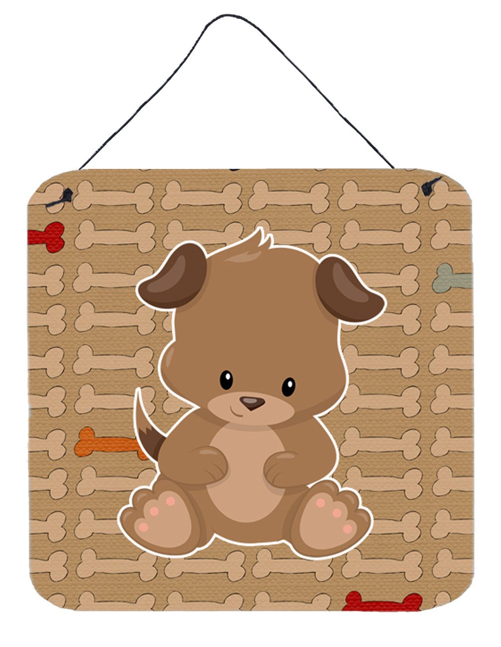 Puppy on Brown Bones Wall or Door Hanging Prints BB7075DS66 by Caroline's Treasures