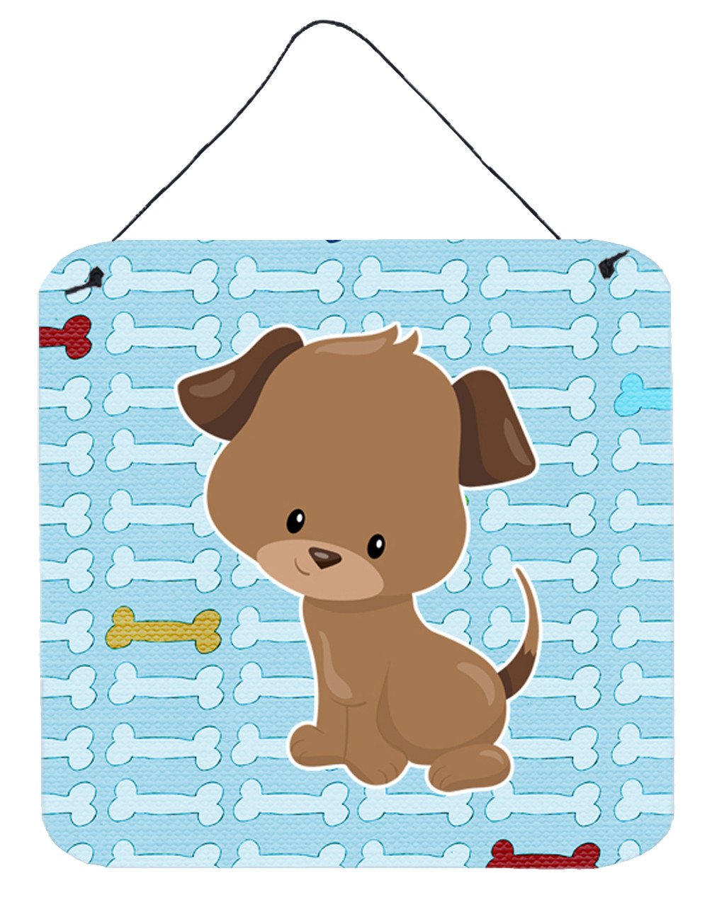 Puppy on Blue Bones Wall or Door Hanging Prints BB7079DS66 by Caroline's Treasures