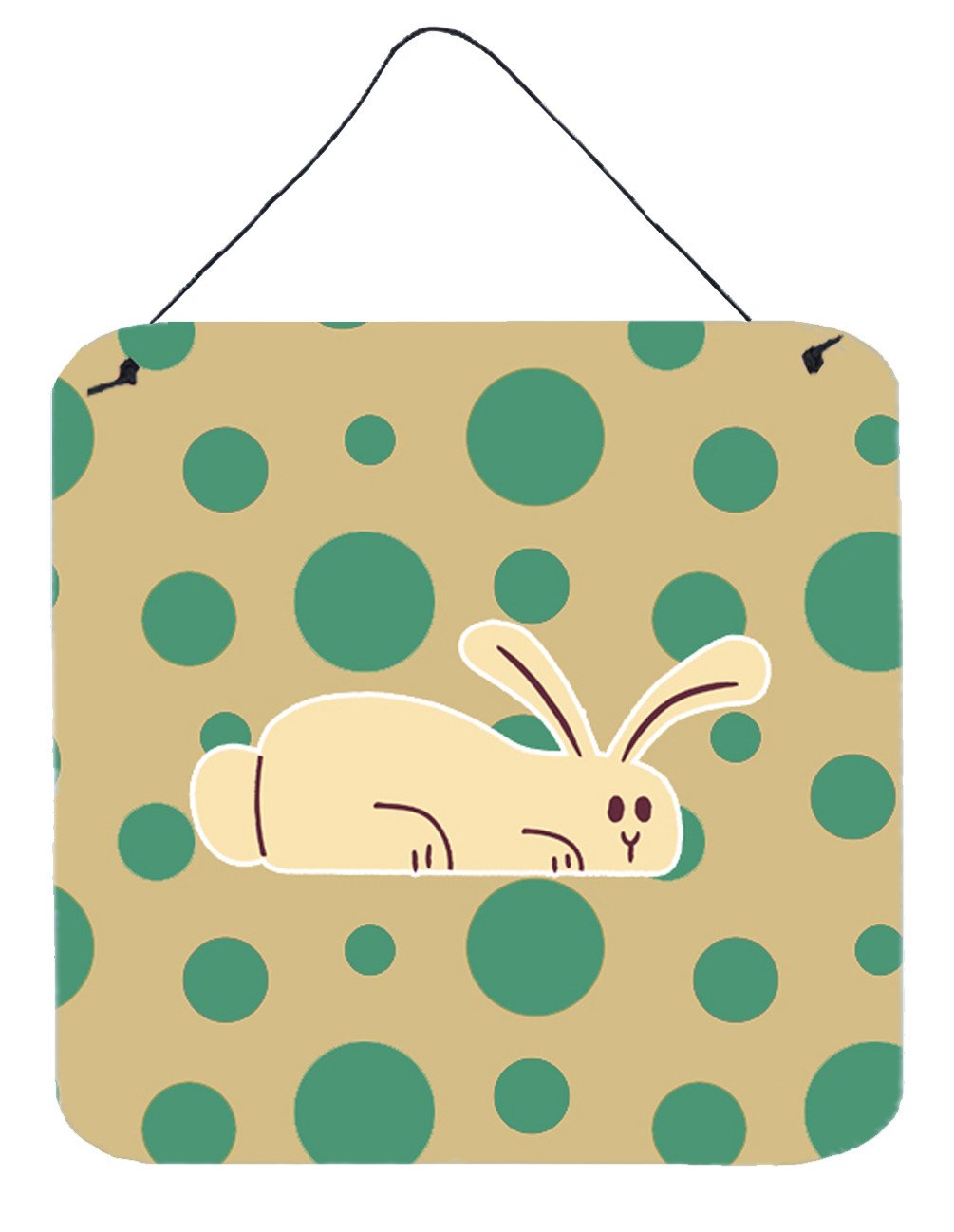 Rabbit on Polkadots Wall or Door Hanging Prints BB7083DS66 by Caroline's Treasures