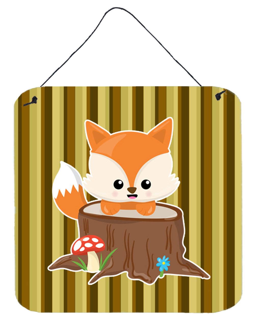 Baby Fox Tree Stripes Wall or Door Hanging Prints BB7088DS66 by Caroline's Treasures