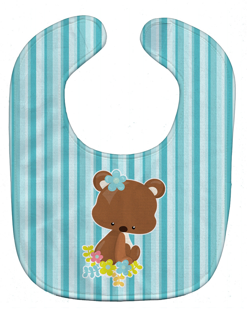 Bear with Flowers Baby Bib BB7096BIB - the-store.com