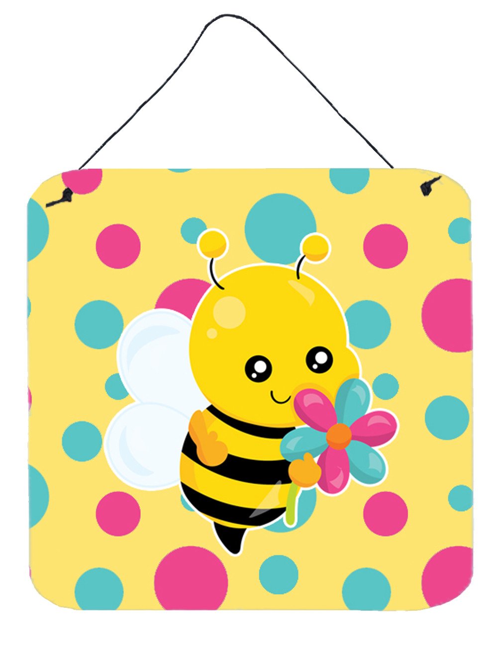 Bee with Flower Wall or Door Hanging Prints BB7097DS66 by Caroline&#39;s Treasures