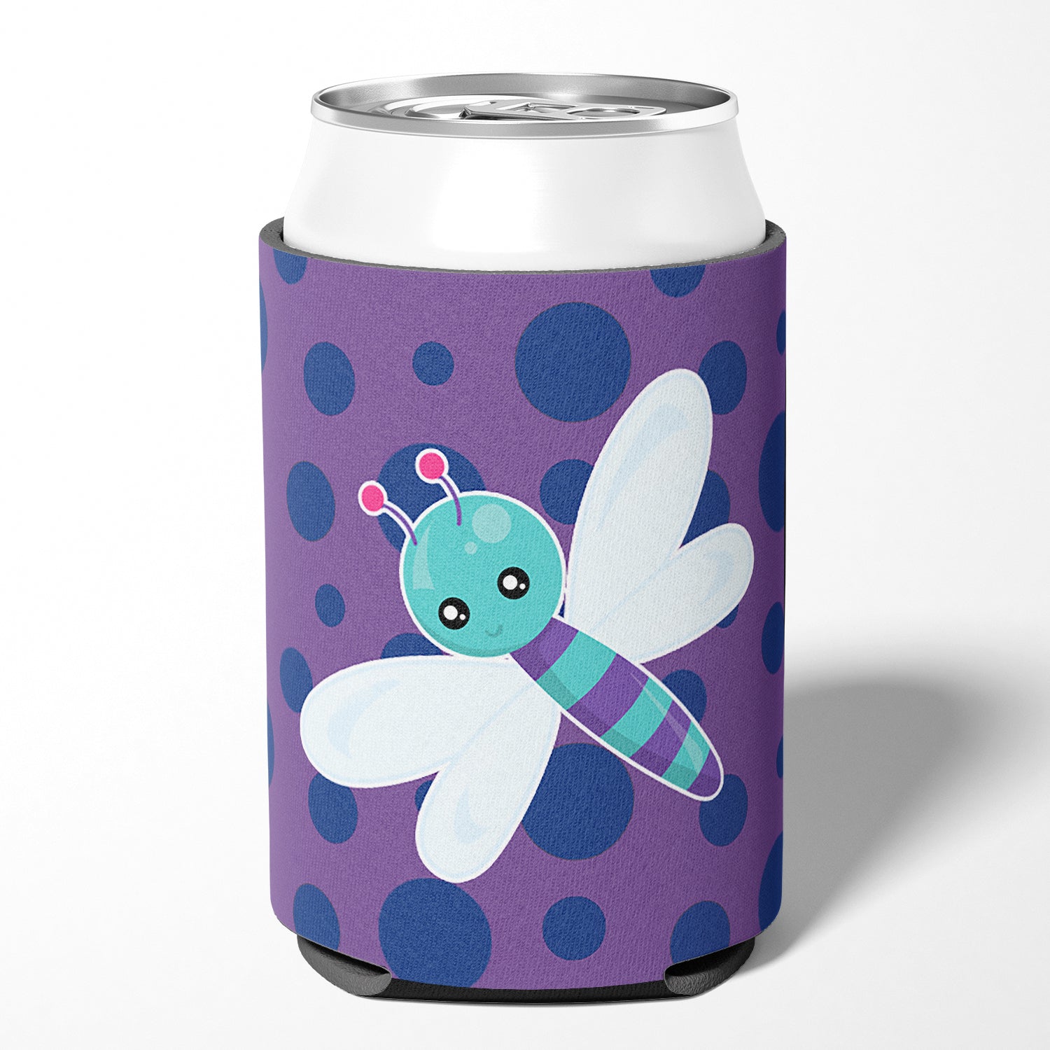 Dragonfly on Purple Polkadots Can or Bottle Hugger BB7099CC  the-store.com.