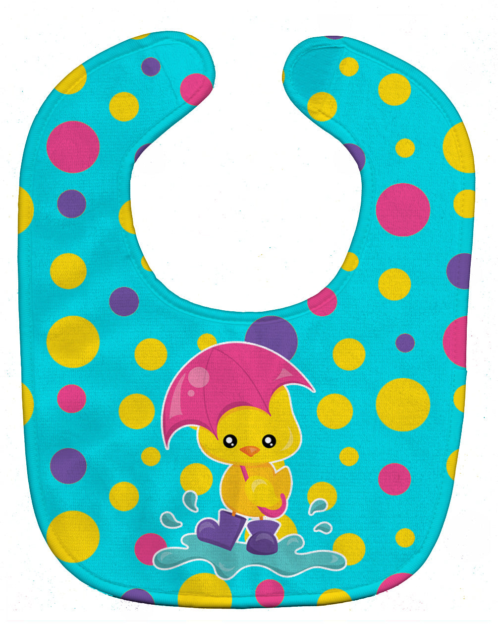 Duck in the Rain on Polkadots Baby Bib BB7101BIB - the-store.com