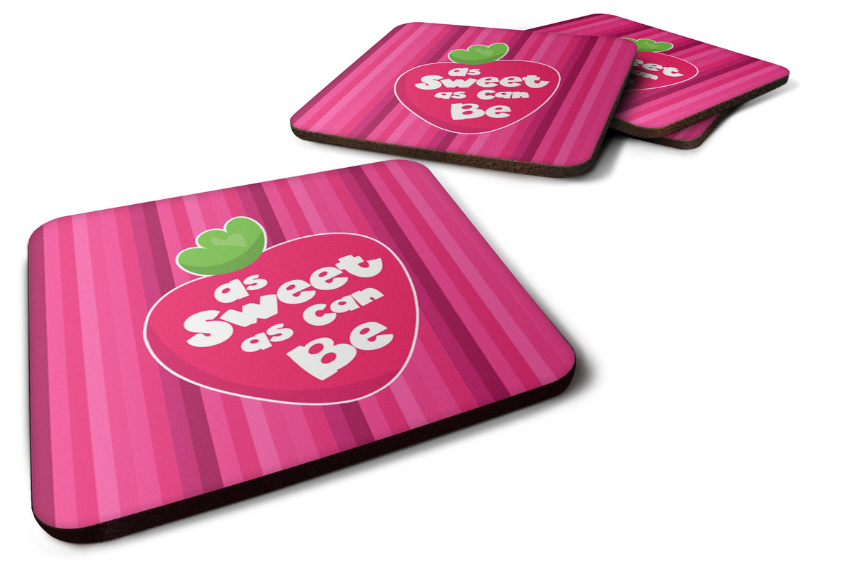 Stawberry As Sweet as Can Be Foam Coaster Set of 4 BB7106FC - the-store.com