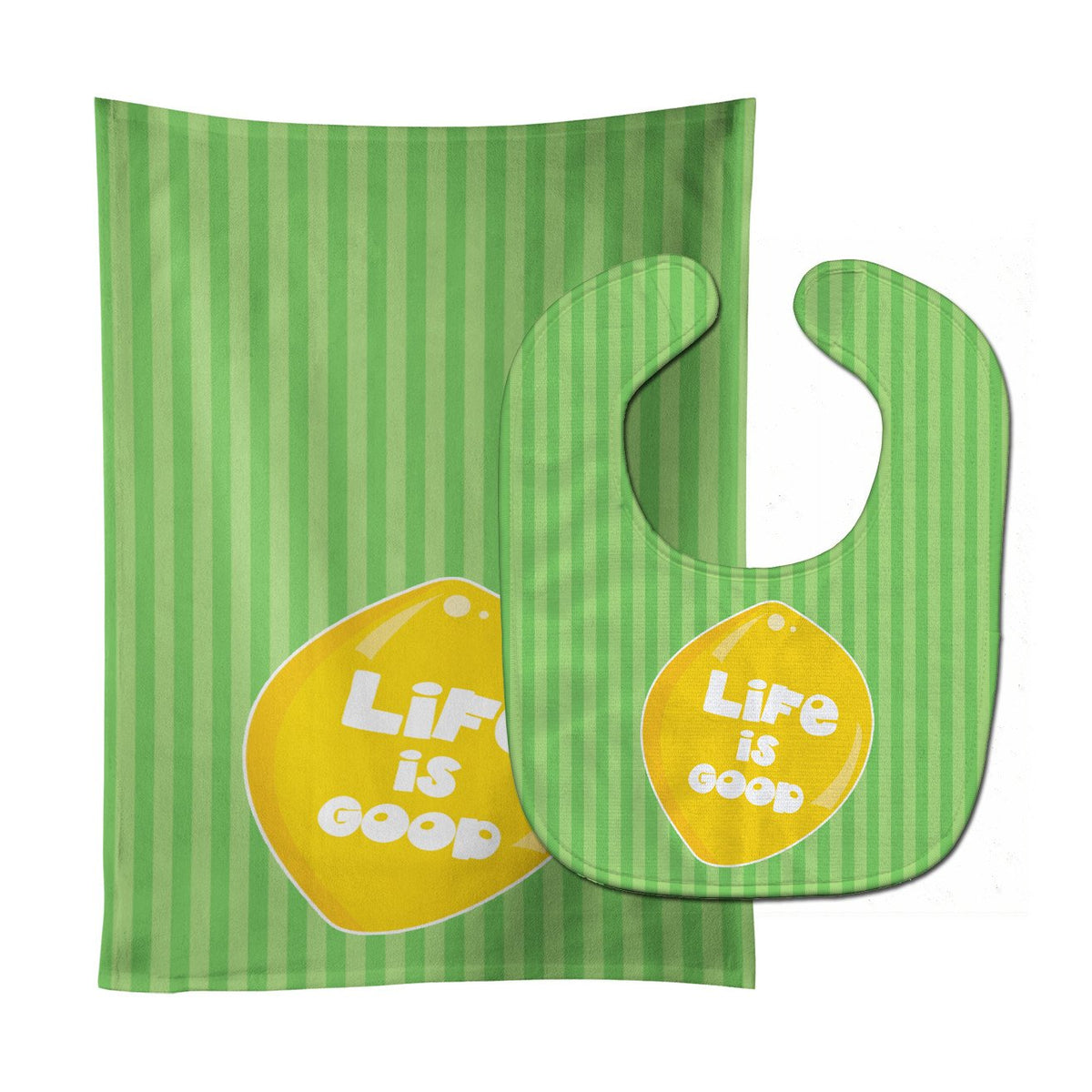 Lemon Life is Good Baby Bib &amp; Burp Cloth BB7108STBU by Caroline&#39;s Treasures