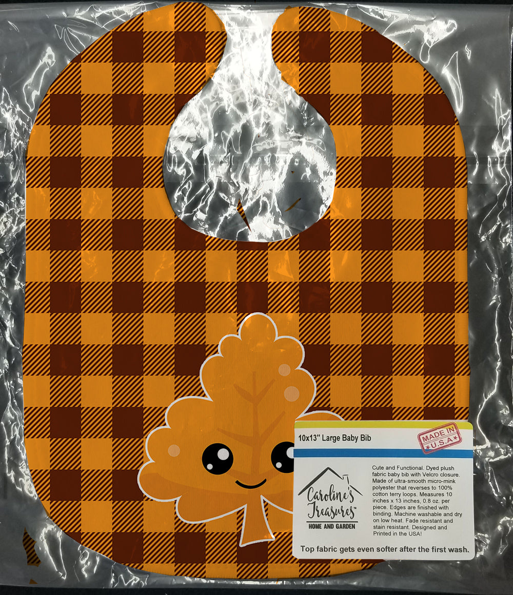 Fall Leaf on Gingham Baby Bib BB7109BIB - the-store.com