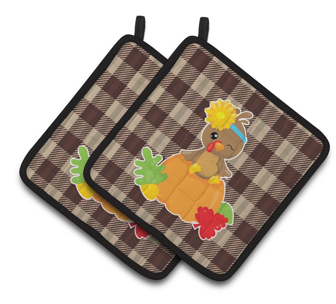 Thanksgiving Baby Turkey Pair of Pot Holders BB7113PTHD by Caroline&#39;s Treasures