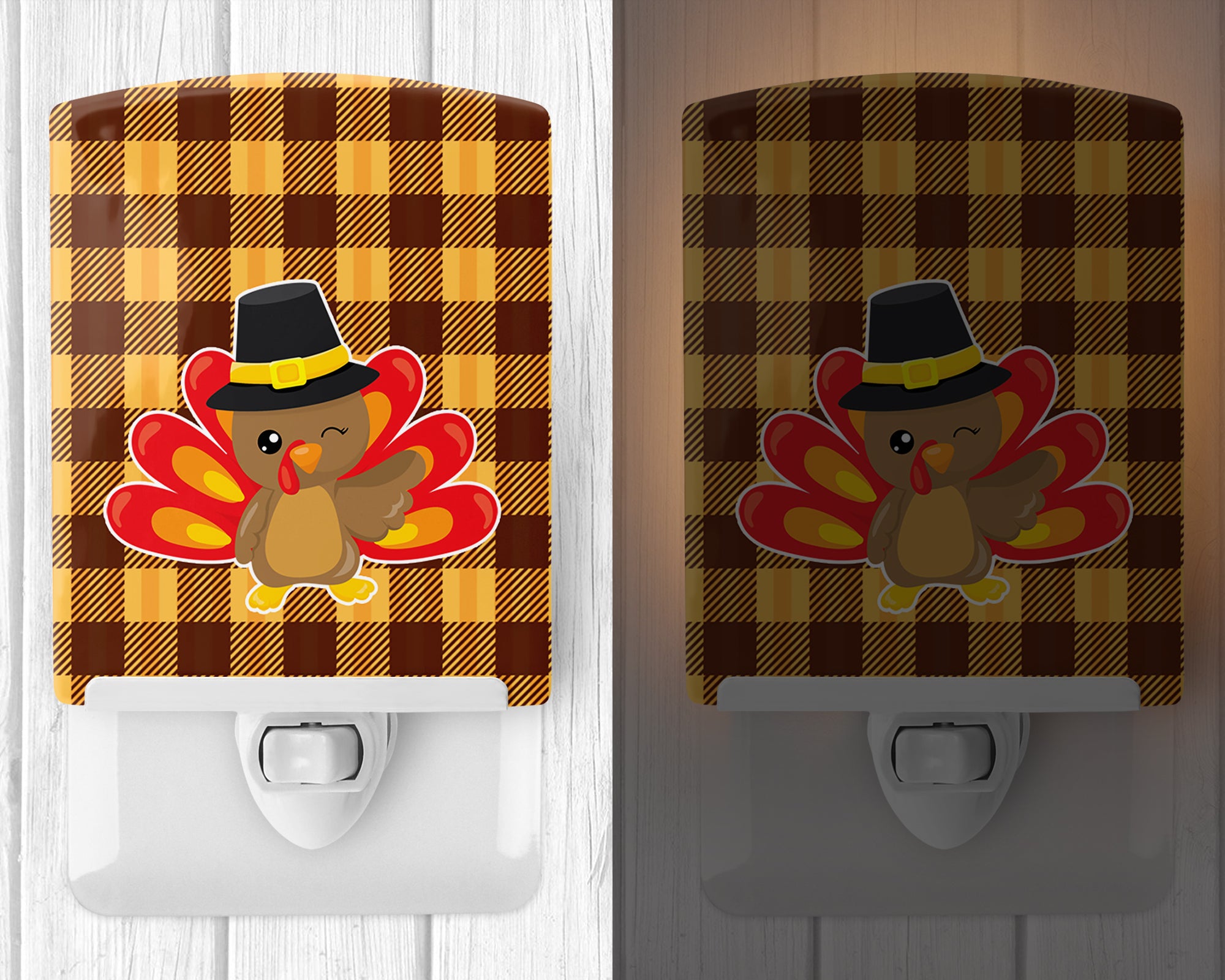 Thanksgiving Turkey Wink Ceramic Night Light BB7114CNL - the-store.com