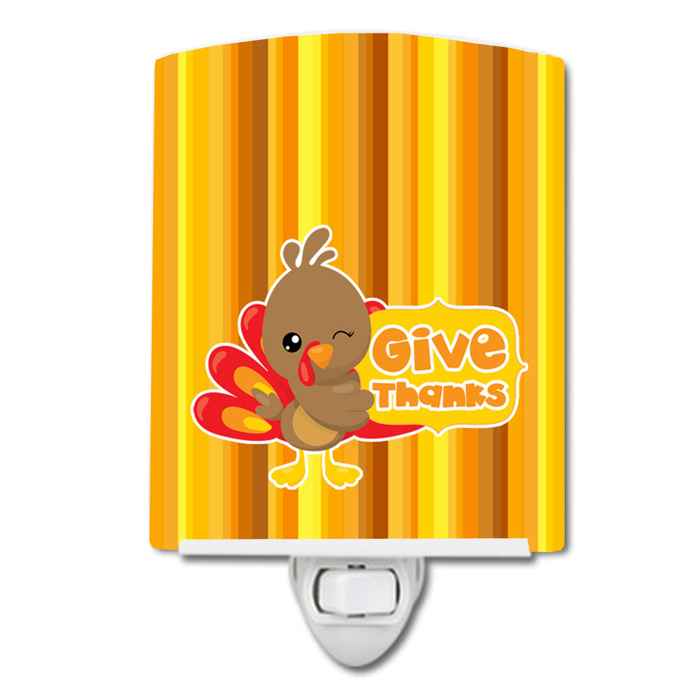 Thanksgiving Turkey Give Thanks Ceramic Night Light BB7115CNL - the-store.com