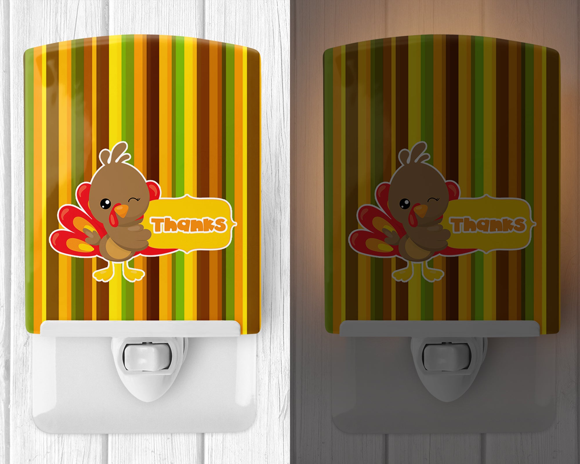 Thanksgiving Turkey Thanks Ceramic Night Light BB7116CNL - the-store.com