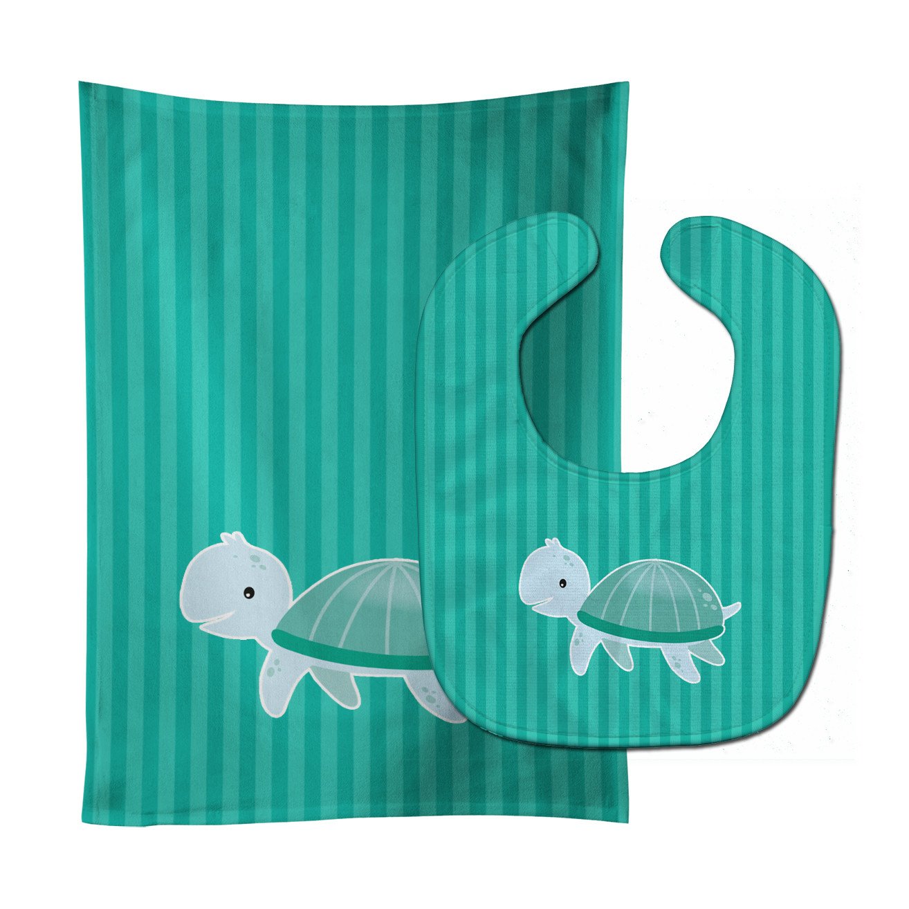 Sea Turtle Baby Bib & Burp Cloth BB7117STBU by Caroline's Treasures