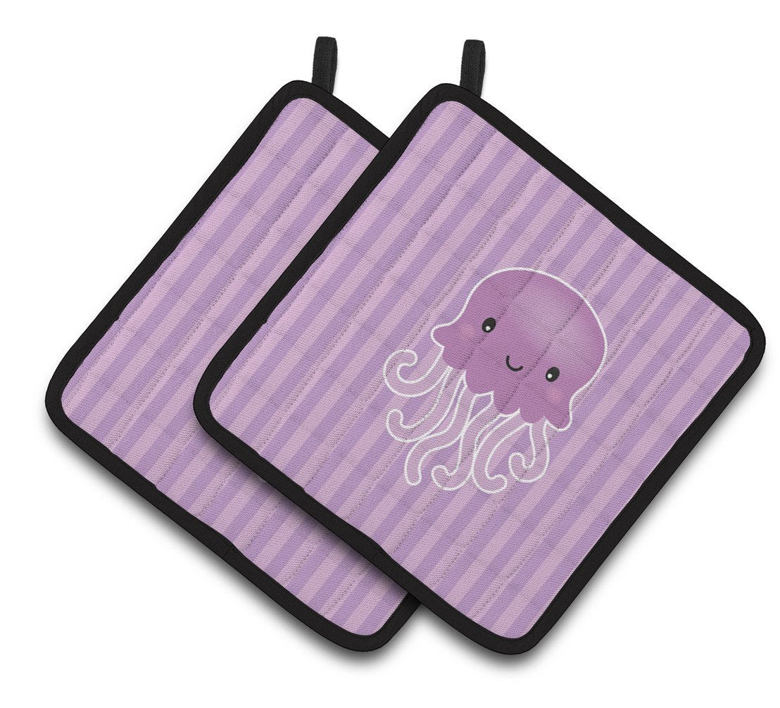 Jellyfish Pair of Pot Holders BB7122PTHD by Caroline&#39;s Treasures