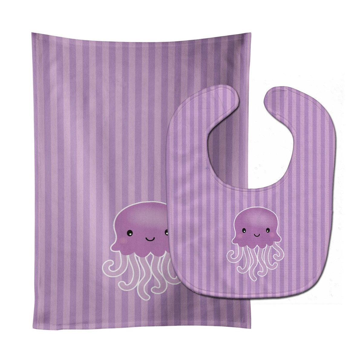 Jellyfish Baby Bib &amp; Burp Cloth BB7122STBU by Caroline&#39;s Treasures