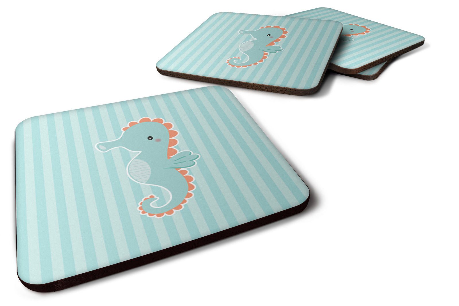 Set of 4 Seahorse Foam Coasters Set of 4 - the-store.com