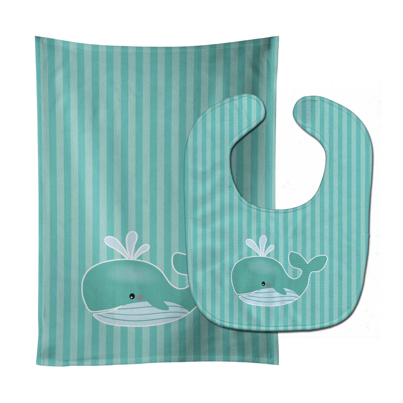 Whale Baby Bib & Burp Cloth BB7125STBU by Caroline's Treasures