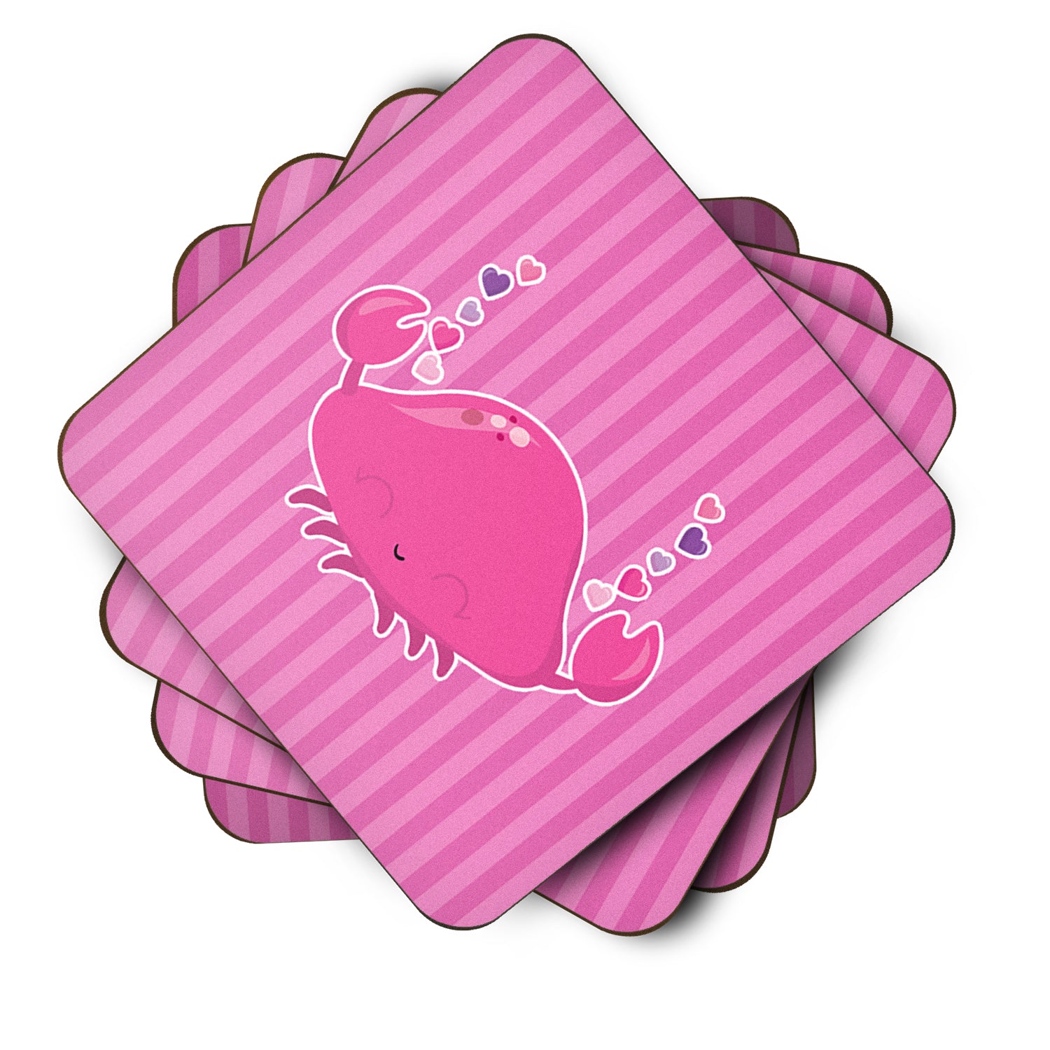 Pink Crab Foam Coaster Set of 4 BB7129FC - the-store.com