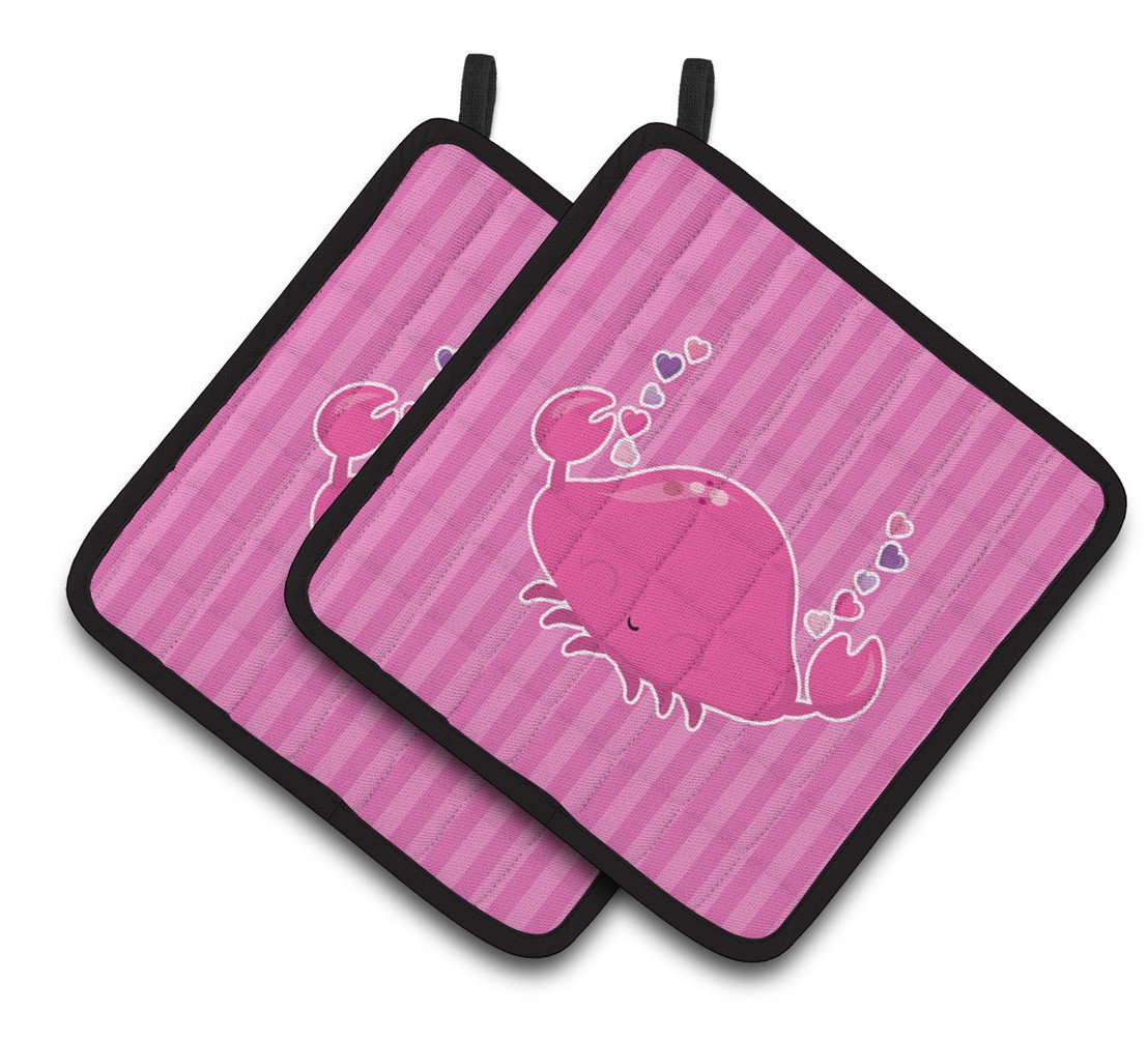 Pink Crab Pair of Pot Holders BB7129PTHD by Caroline&#39;s Treasures