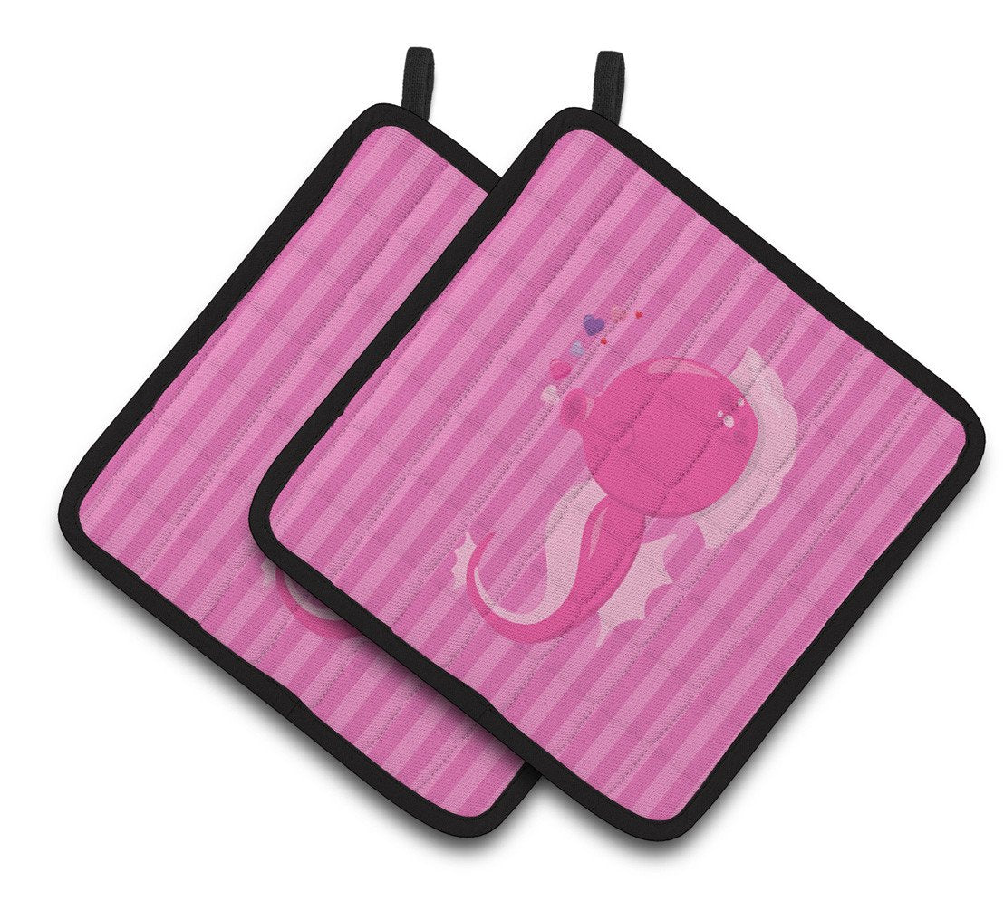 Pink Seahorse Pair of Pot Holders BB7130PTHD by Caroline&#39;s Treasures