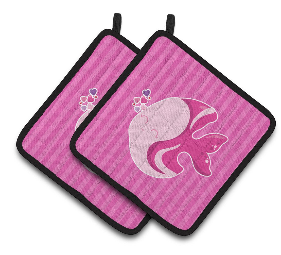 Pink Fish Pair of Pot Holders BB7131PTHD by Caroline's Treasures