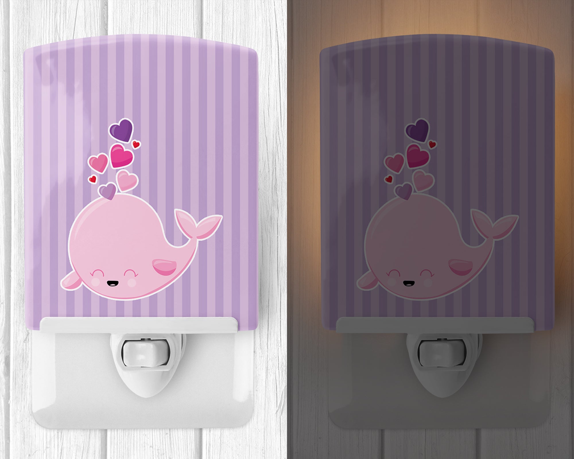 Pink Whale Ceramic Night Light BB7134CNL - the-store.com