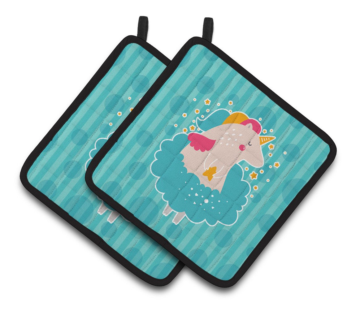 Unicorn Ballerina Pair of Pot Holders BB7135PTHD by Caroline's Treasures