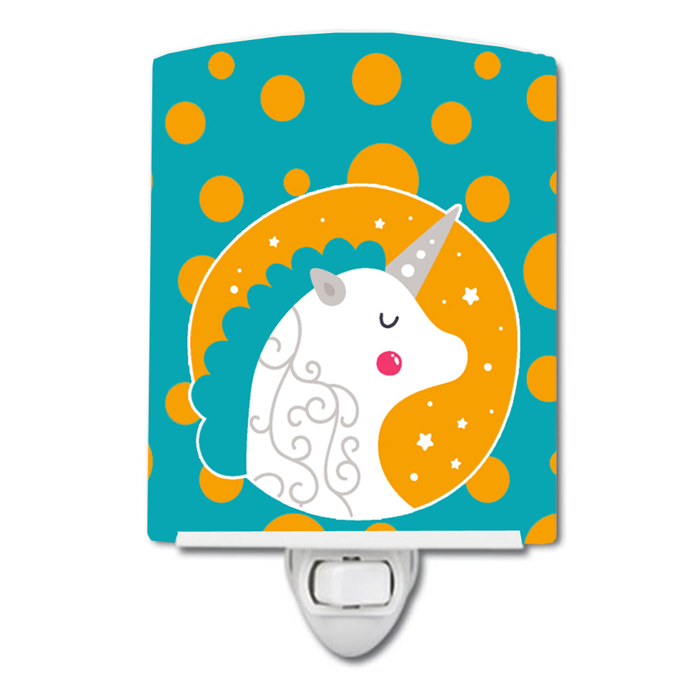 Unicorn Orange Polkadots Ceramic Night Light BB7137CNL - the-store.com