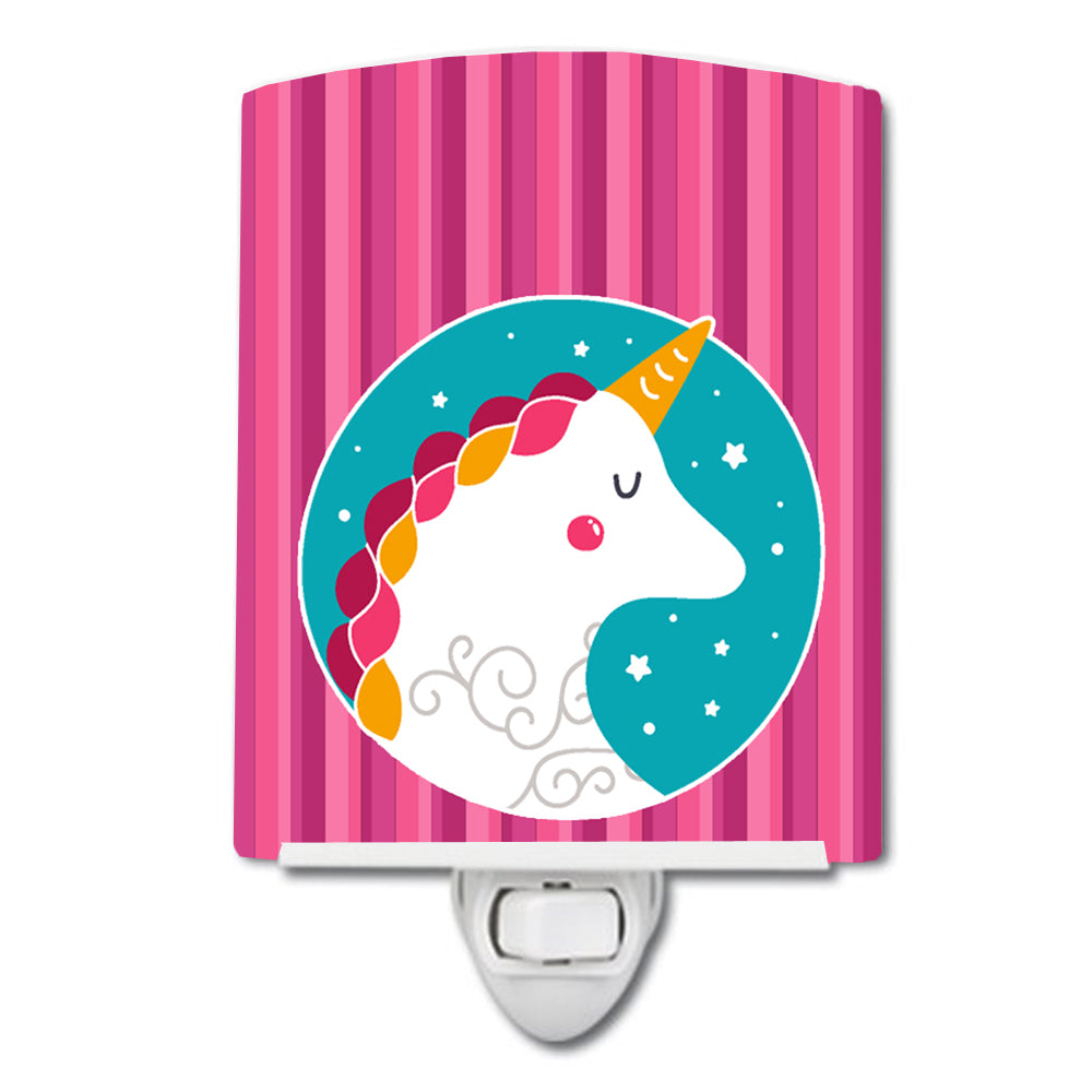 Unicorn Pink Stripes Ceramic Night Light BB7139CNL - the-store.com