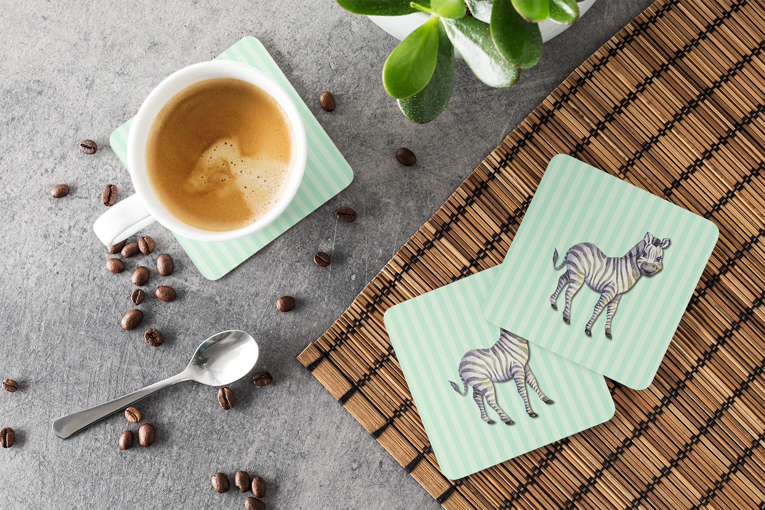 Zebra Foam Coaster Set of 4 BB7143FC - the-store.com