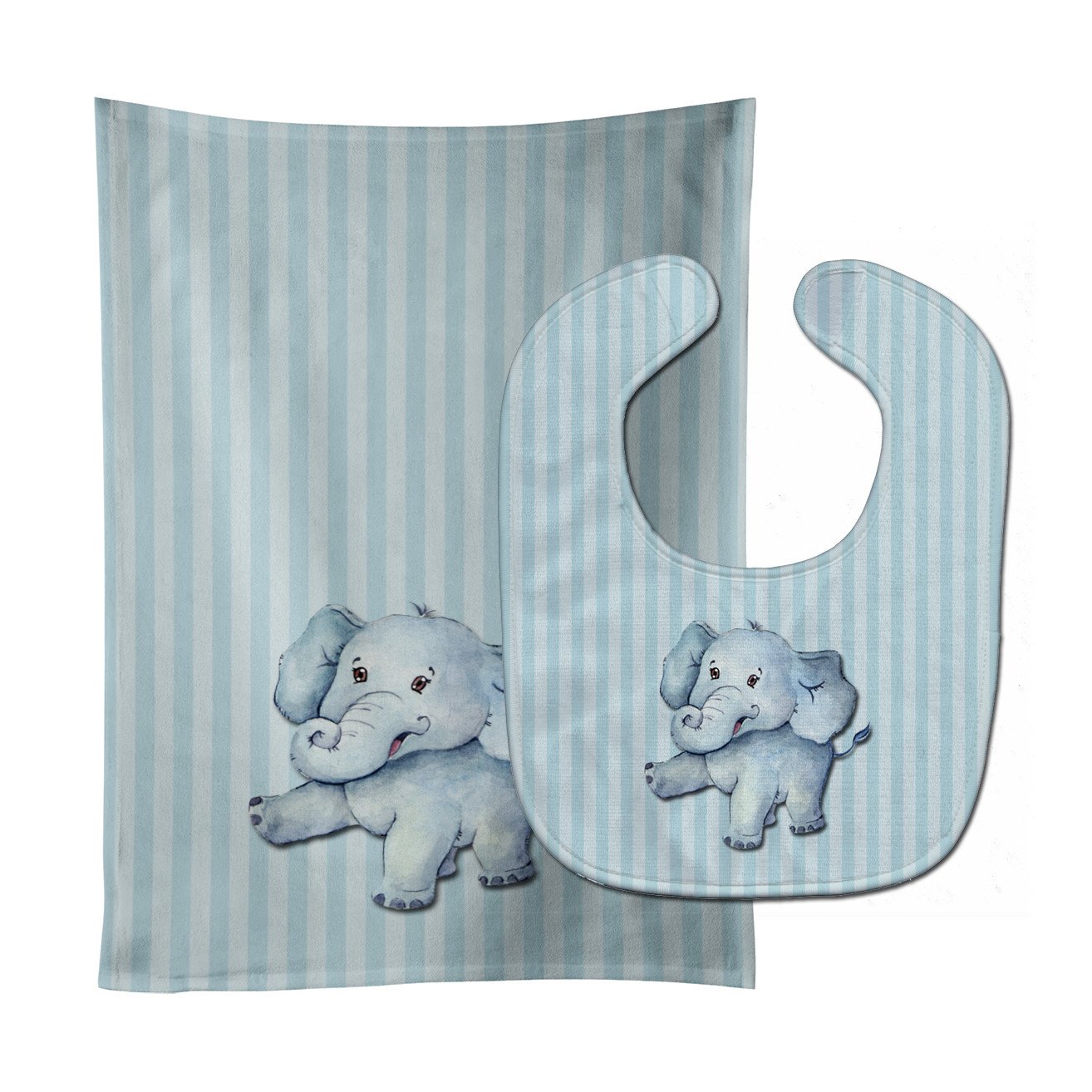 Elephant Baby Bib & Burp Cloth BB7145STBU by Caroline's Treasures