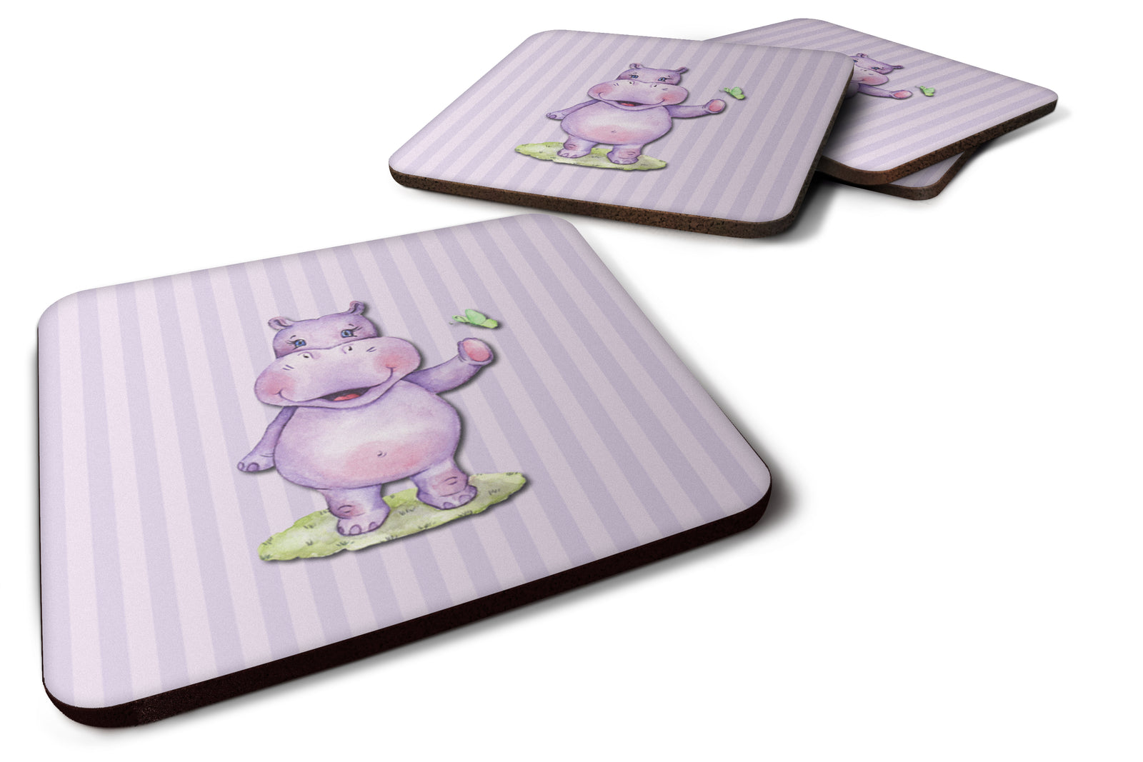 Hippopotamus Foam Coaster Set of 4 BB7147FC - the-store.com