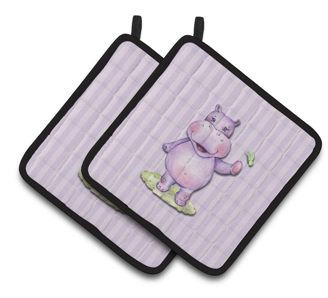 Hippopotamus Pair of Pot Holders BB7147PTHD by Caroline's Treasures