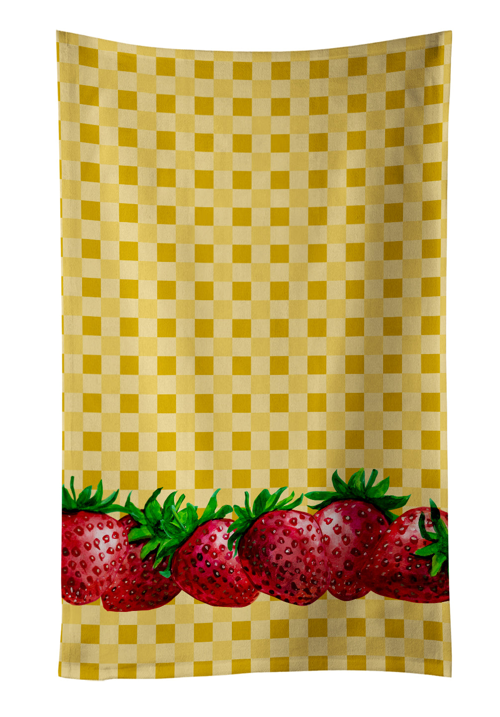 Strawberries on Basketweave Kitchen Towel BB7182KTWL - the-store.com