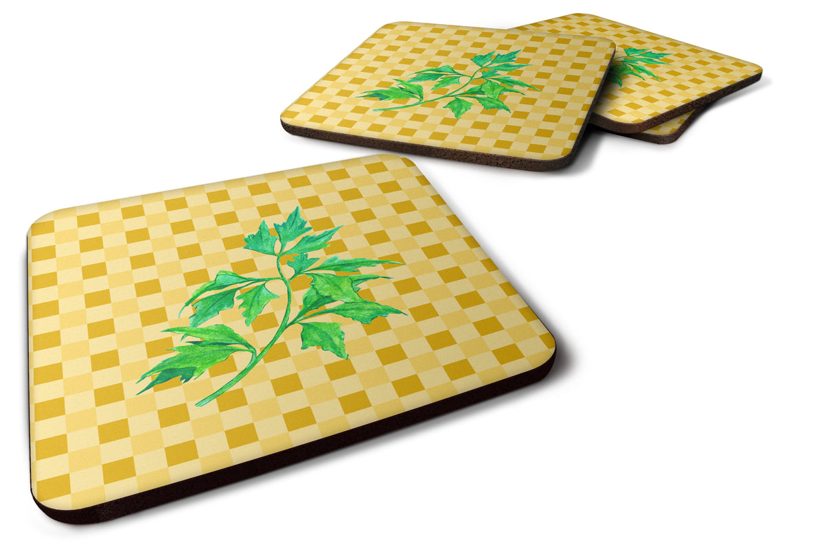 Celery on Basketweave Foam Coaster Set of 4 BB7192FC - the-store.com