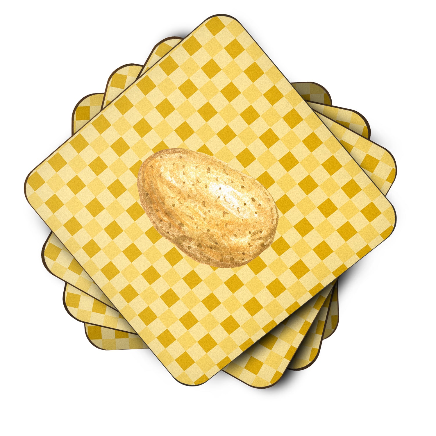 Potato on Basketweave Foam Coaster Set of 4 BB7208FC - the-store.com