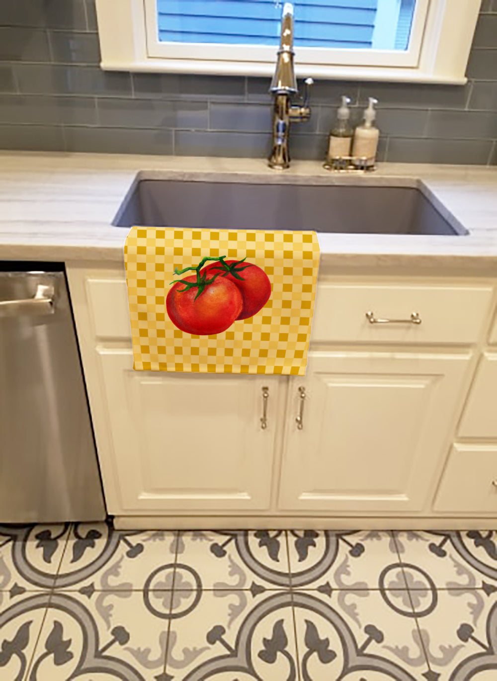 Tomato on Basketweave Kitchen Towel BB7215KTWL - the-store.com