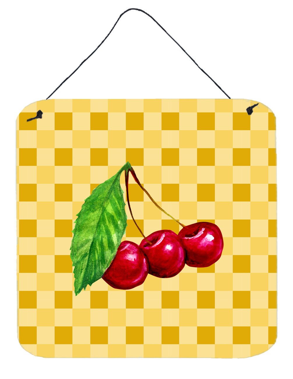 Cherries on Basketweave Wall or Door Hanging Prints BB7224DS66 by Caroline's Treasures