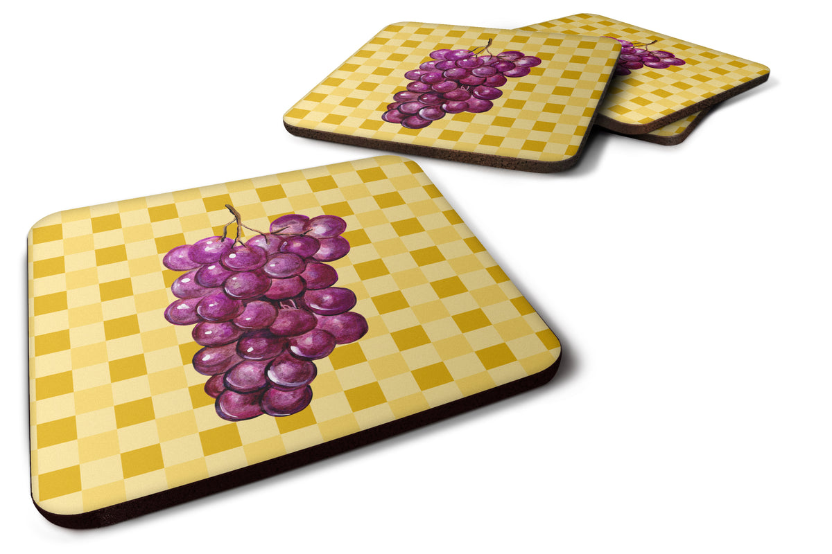 Grapes on Basketweave Foam Coaster Set of 4 BB7227FC - the-store.com