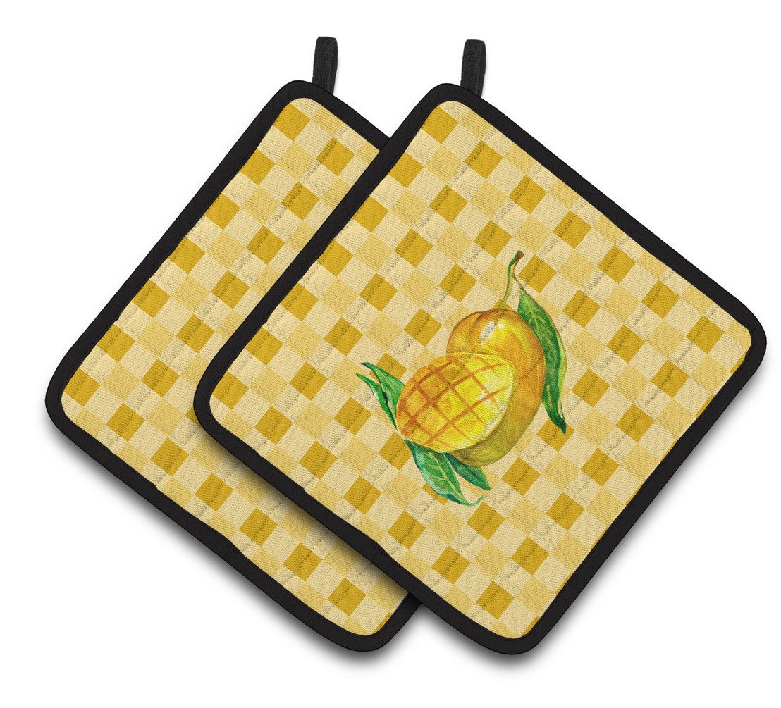 Mangos Ready on Basketweave Pair of Pot Holders BB7234PTHD by Caroline's Treasures