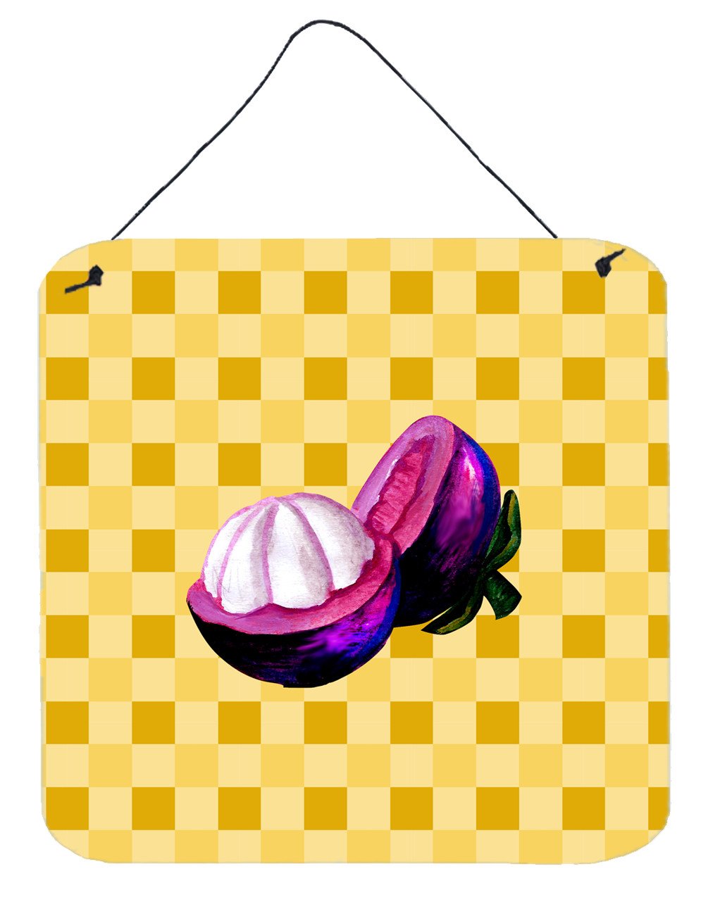 Mangosteen Sliced on Basketweave Wall or Door Hanging Prints BB7235DS66 by Caroline's Treasures