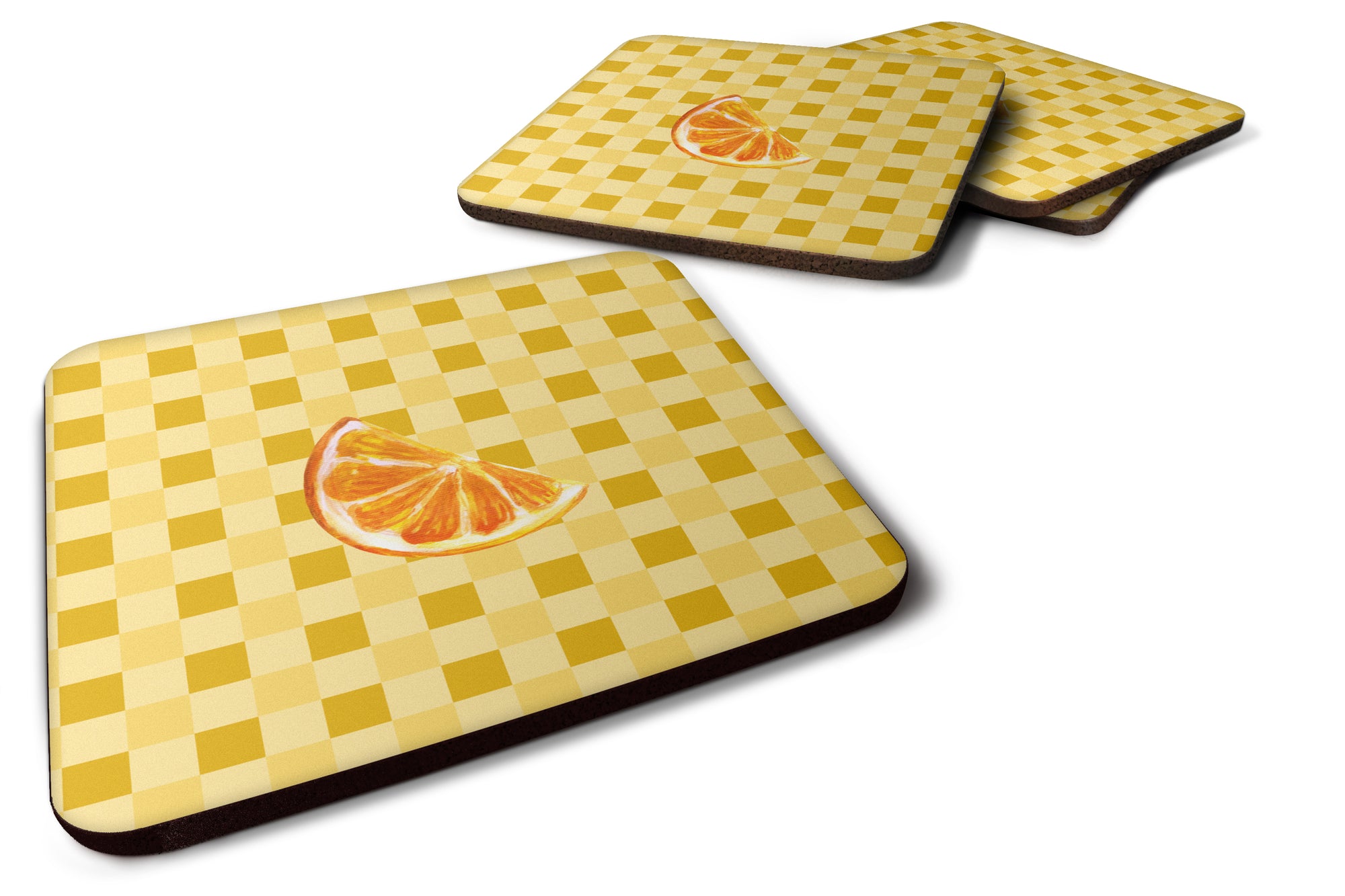 Sliced Oranges on Basketweave Foam Coaster Set of 4 BB7240FC - the-store.com