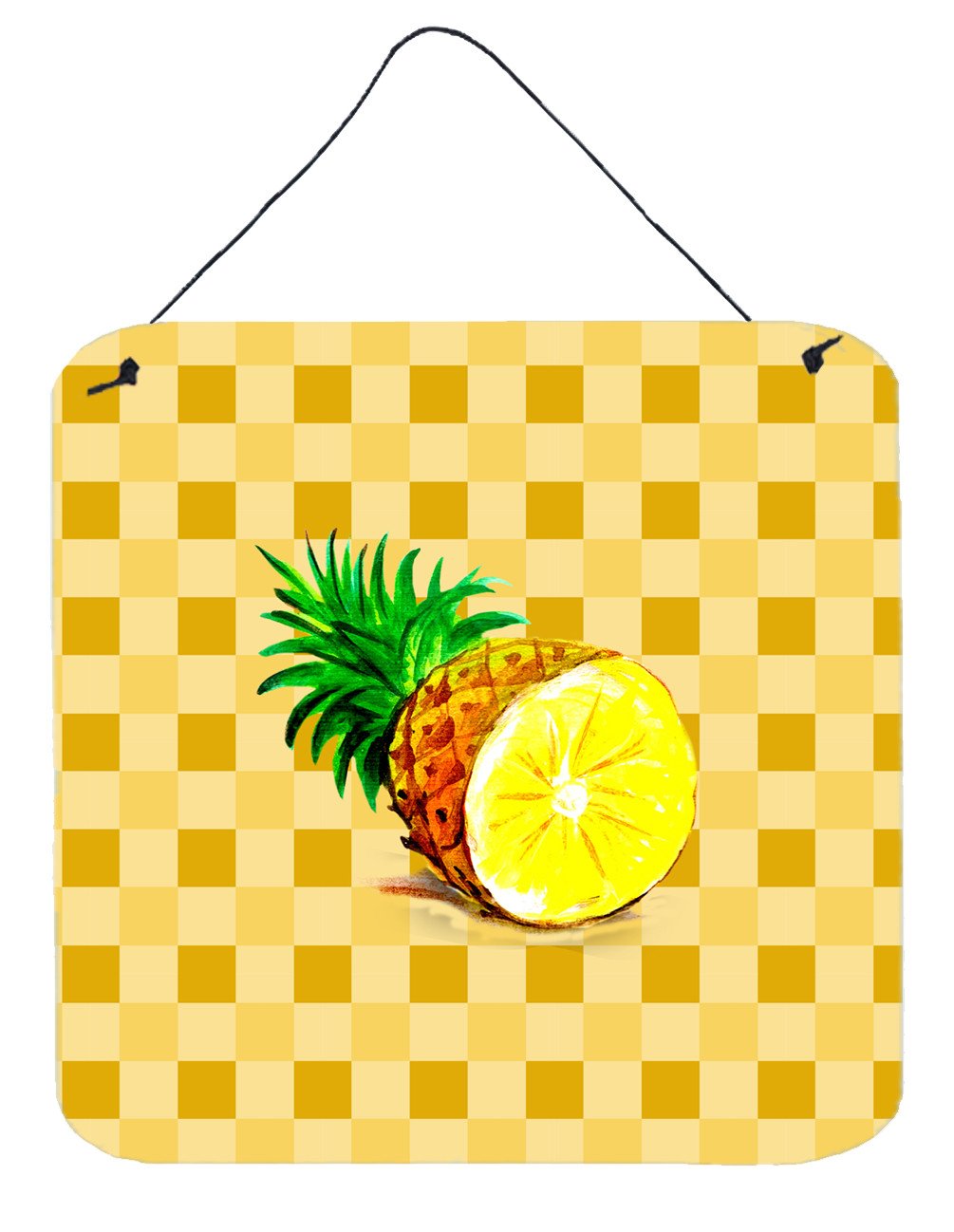 Top of Pineapple Cut on Basketweave Wall or Door Hanging Prints BB7248DS66 by Caroline's Treasures