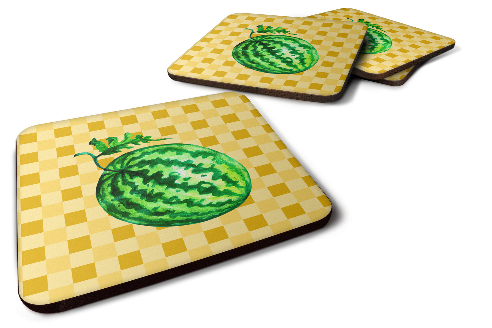 Whole Watermelon on Basketweave Foam Coaster Set of 4 BB7252FC - the-store.com