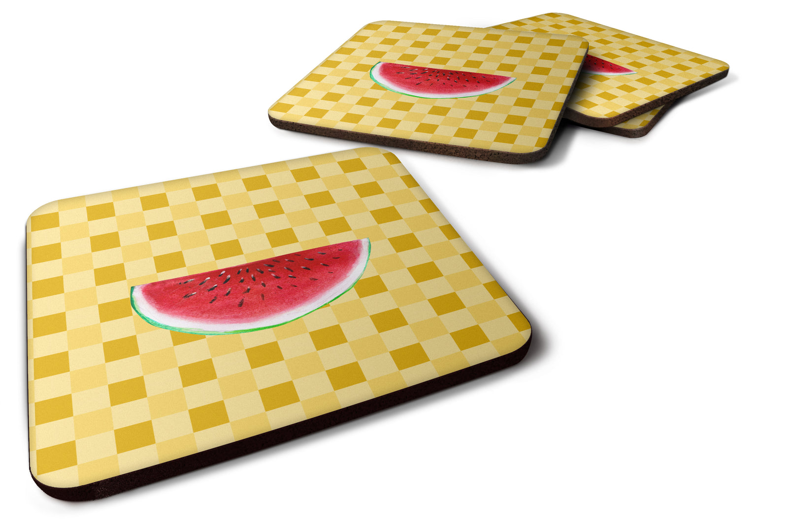 Sliced Watermelon on Basketweave Foam Coaster Set of 4 BB7253FC - the-store.com