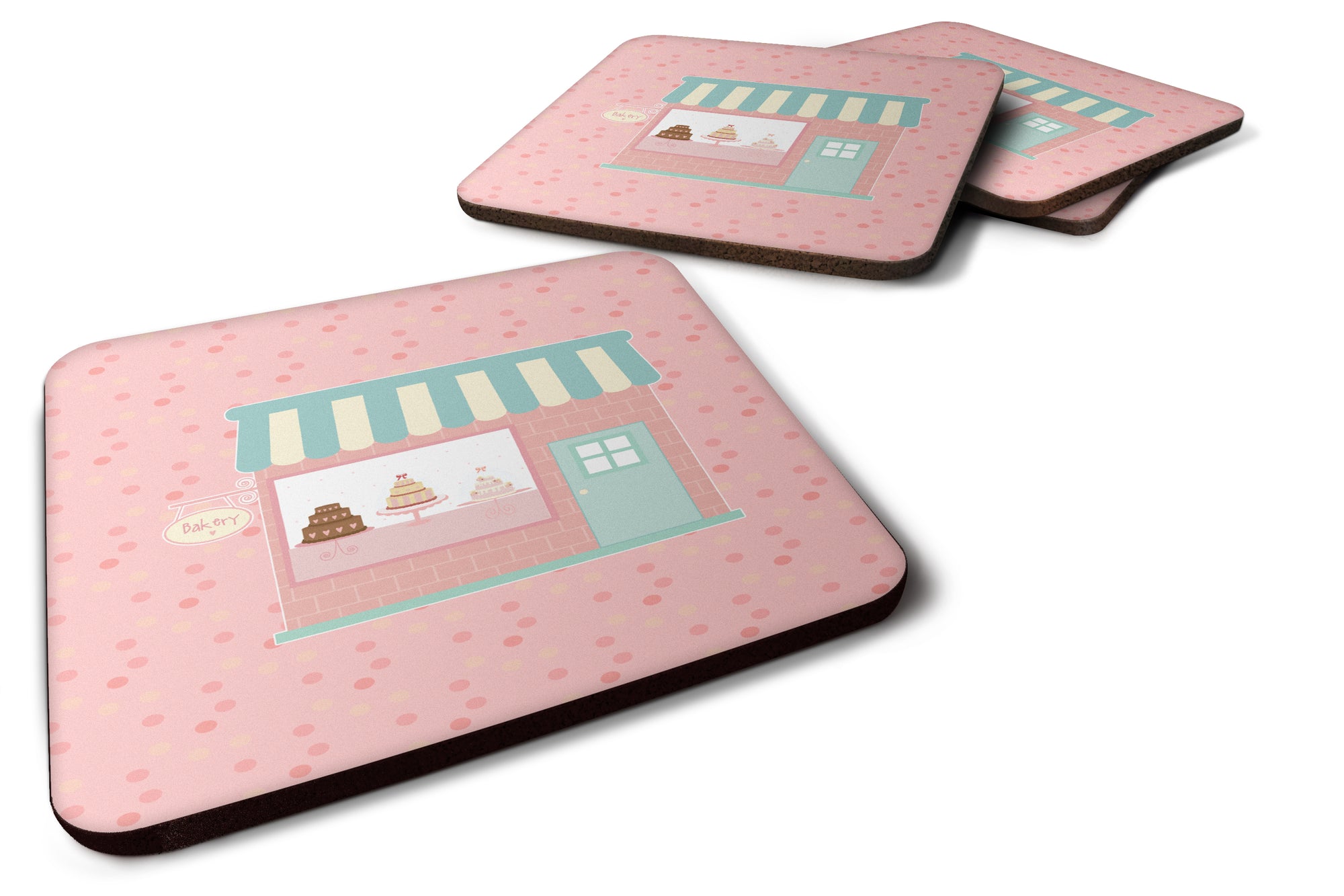 Bake Shoppe Pink Foam Coaster Set of 4 BB7269FC - the-store.com