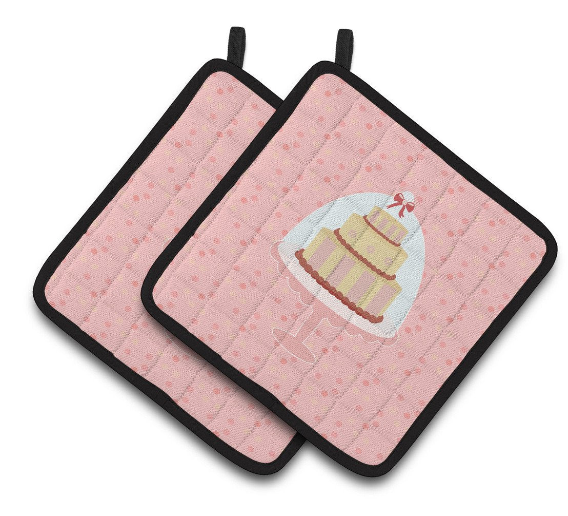 Decorative Cake 3 Tier Pink Pair of Pot Holders BB7275PTHD by Caroline&#39;s Treasures